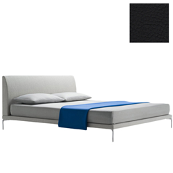 ZANOTTA double bed TALAMO with satin nickel footsies for a mattress size 160 x 200 cm