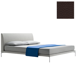 ZANOTTA double bed TALAMO with satin nickel footsies for a mattress size 180 x 200 cm