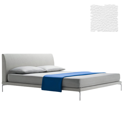 ZANOTTA lit deux personnes TALAMO avec pieds nickel satiné pour matelas 200 x 200 cm (31601 - Cat. 3