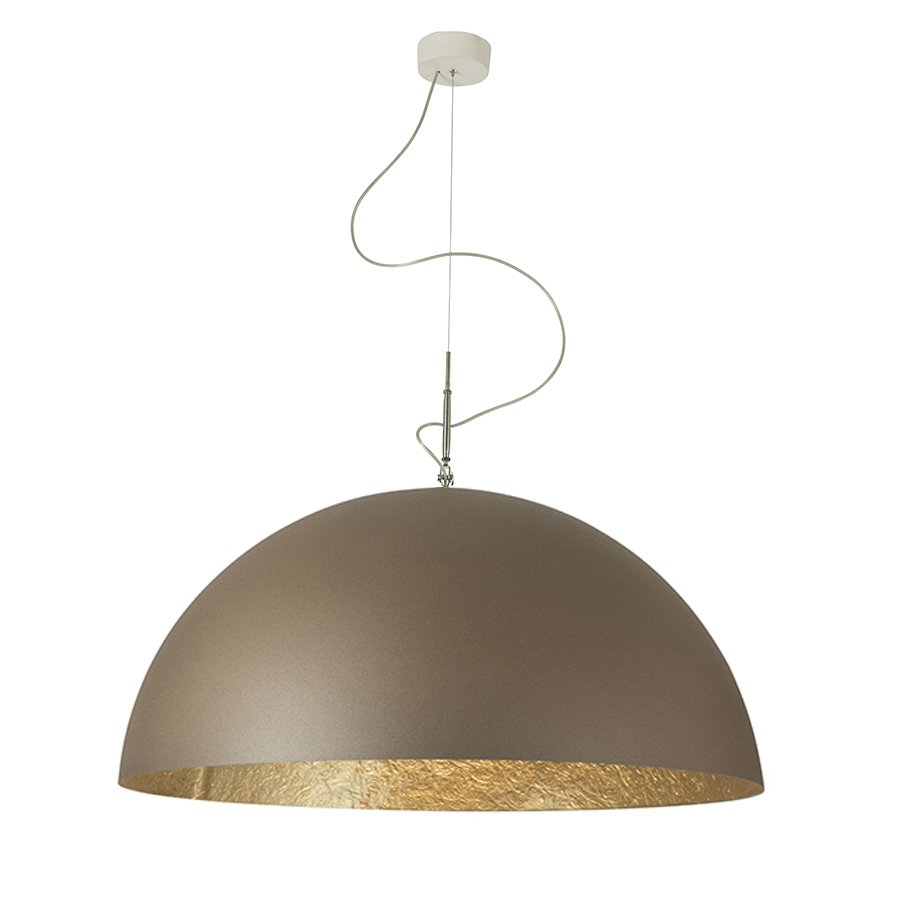 IN-ES.ARTDESIGN lampe à suspension MEZZA LUNA 2 (Bronze / Or - Laprene, acier et Nebulite)