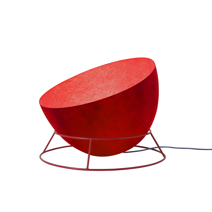 IN-ES.ARTDESIGN lampadaire H2O F NEBULITE (Rouge - acier et Nebulite)