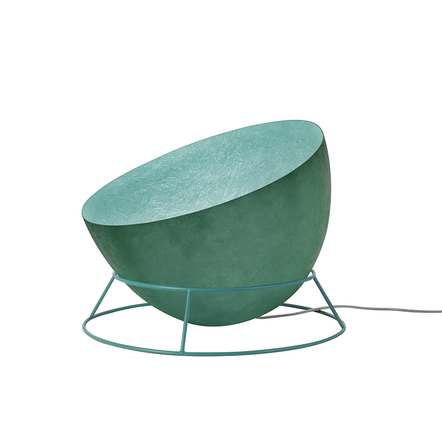 IN-ES.ARTDESIGN lampadaire H2O F NEBULITE (Turquoise - acier et Nebulite)