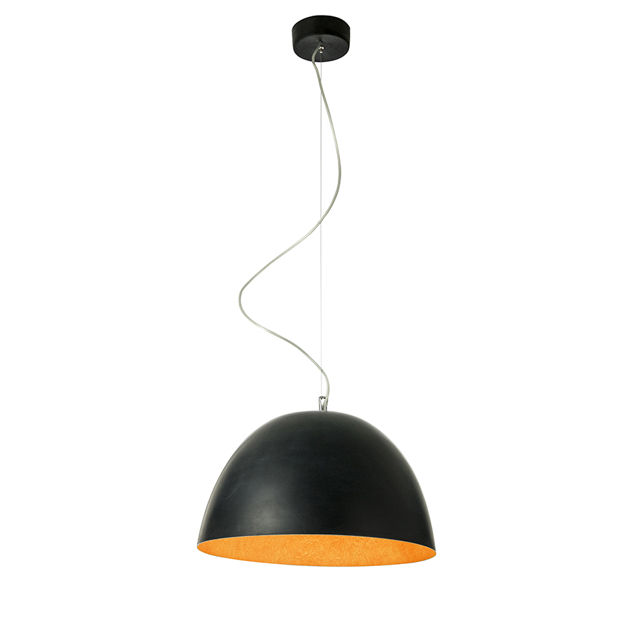 IN-ES.ARTDESIGN lampe à suspenson H2O (Noir / Orange - Laprene, acier et Nebulite)