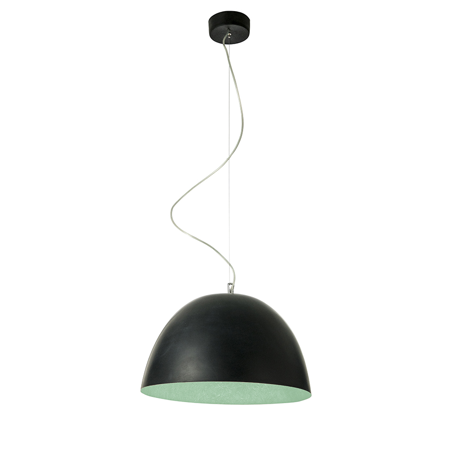 IN-ES.ARTDESIGN lampe à suspenson H2O (Noir / Turquoise - Laprene, acier et Nebulite)