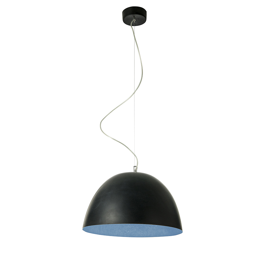 IN-ES.ARTDESIGN lampe à suspenson H2O (Noir / Bleu - Laprene, acier et Nebulite)