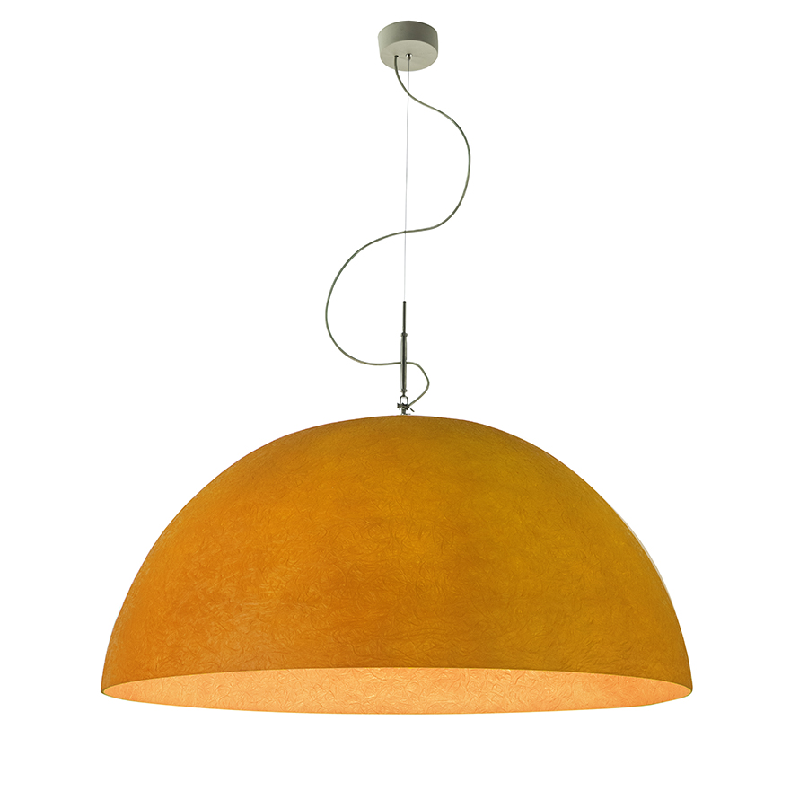 IN-ES.ARTDESIGN lampe à suspenson MEZZA LUNA 2 NEBULITE (Orange - Laprene, acier et Nebulite)