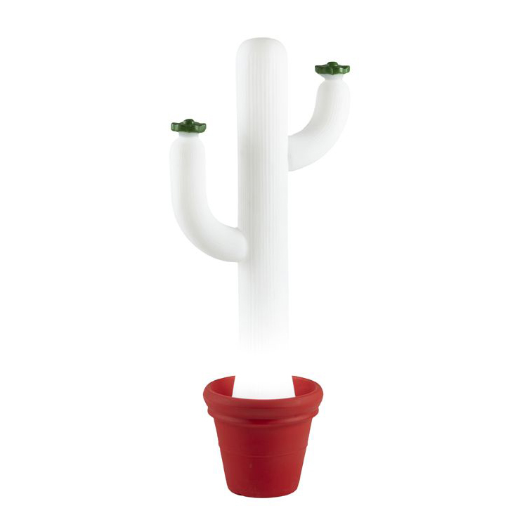 SLIDE lampadaire CACTUS (Blanc, vase et fleurs de votre choix - Polyéthylène)