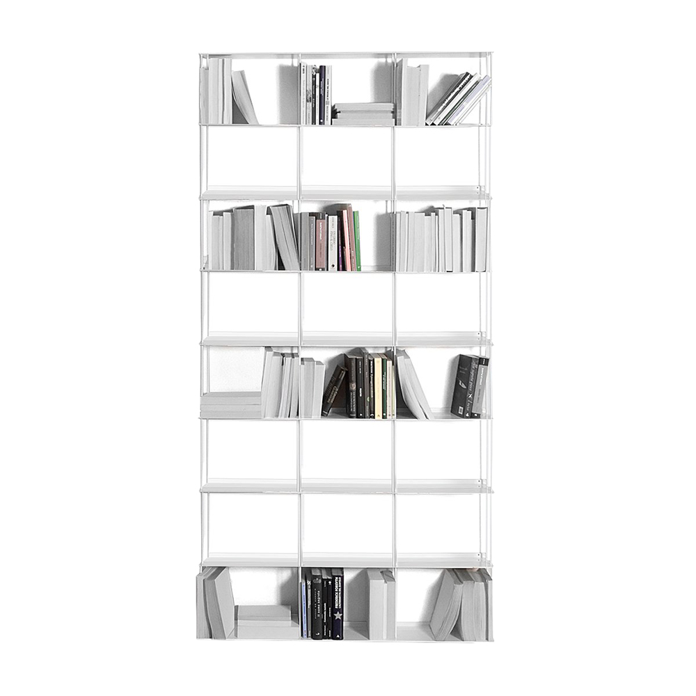 KRIPTONITE bibliothèque murale KROSSING 100 x H 200 cm (Blanc Opaque - Métal)