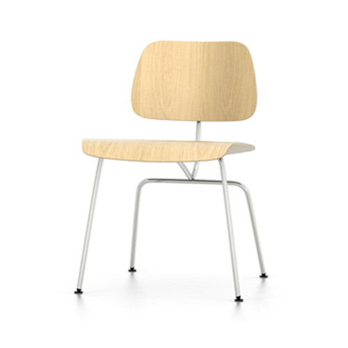 VITRA chaise Plywood DCM (Frêne naturel - bois multicouches et acier chromé)