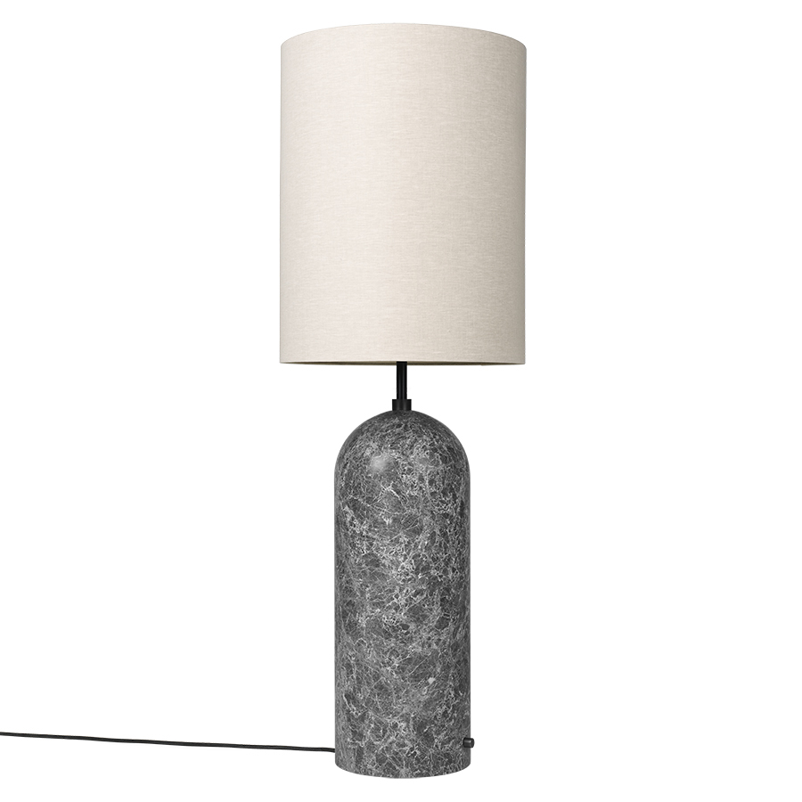 GUBI lampadaire GRAVITY XL HIGH (Gris - Marbre et Tissu Canvas)