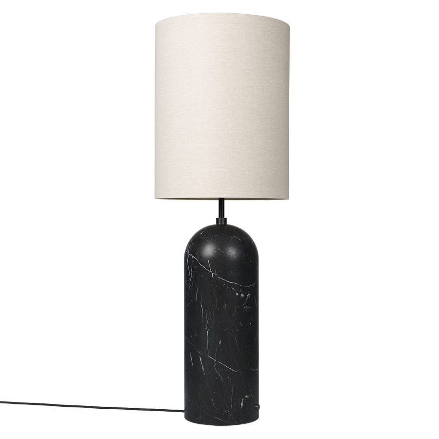 GUBI lampadaire GRAVITY XL HIGH (Noir - Marbre et Tissu Canvas)