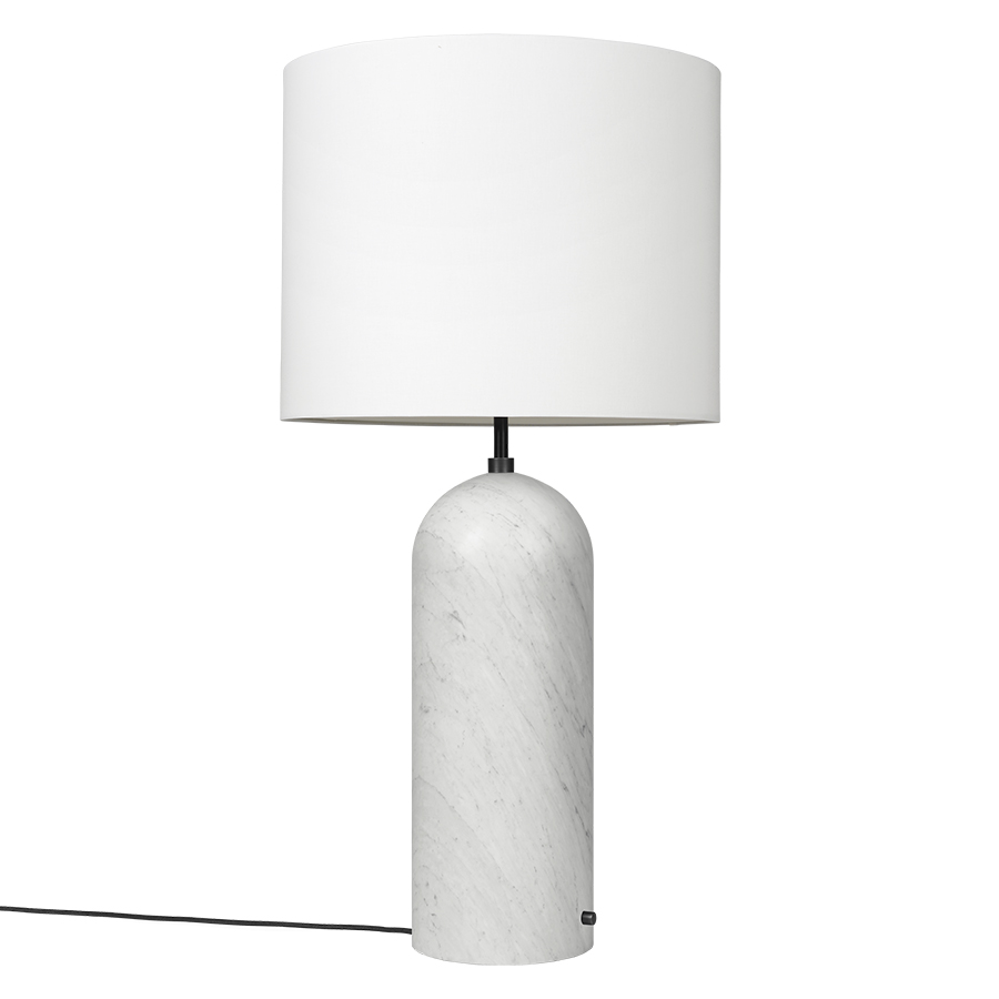 GUBI lampadaire GRAVITY XL LOW (Blanc - Marbre et Tissu blanc)