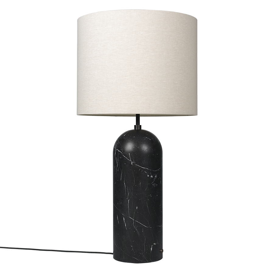 GUBI lampadaire GRAVITY XL LOW (Noir - Marbre et Tissu Canvas)