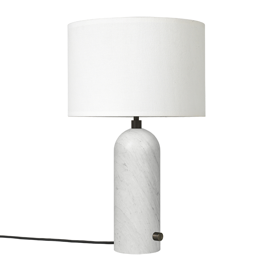 GUBI lampe de table GRAVITY SMALL (Blanc - Marbre et Tissu blanc)