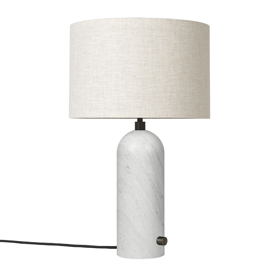 GUBI lampe de table GRAVITY SMALL (Blanc - Marbre et Tissu Canvas)