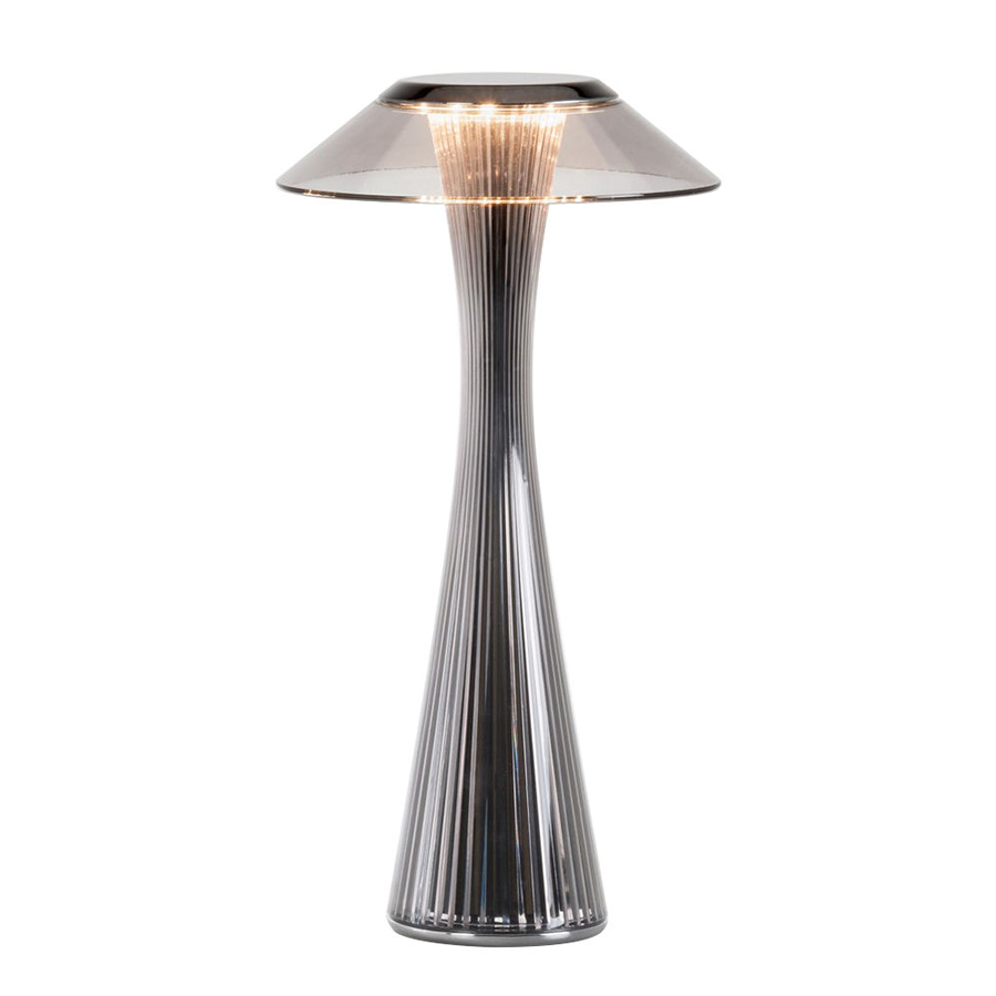 KARTELL lampe de table SPACE (Titane - PMMA transparent et ABS métallisé)