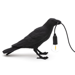 SELETTI table LED lamp BIRD LAMP WAITING BLACK EDITION