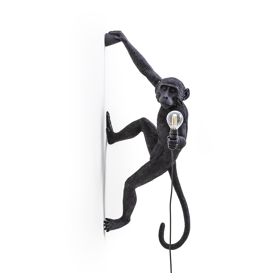 SELETTI wall LED lamp MONKEY LAMP BLACK EDITION