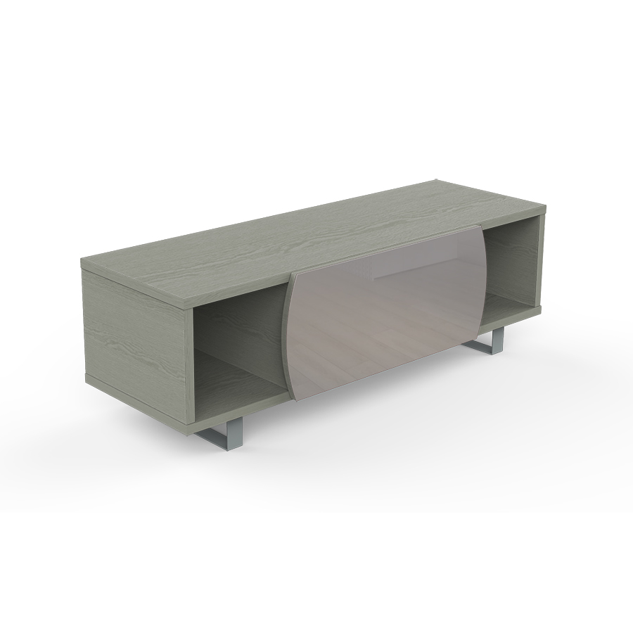 KAIROS HOME meuble TV MK130 jusqu'à 55 (Chêne gris / Gris clair - bois, Verre et métal)