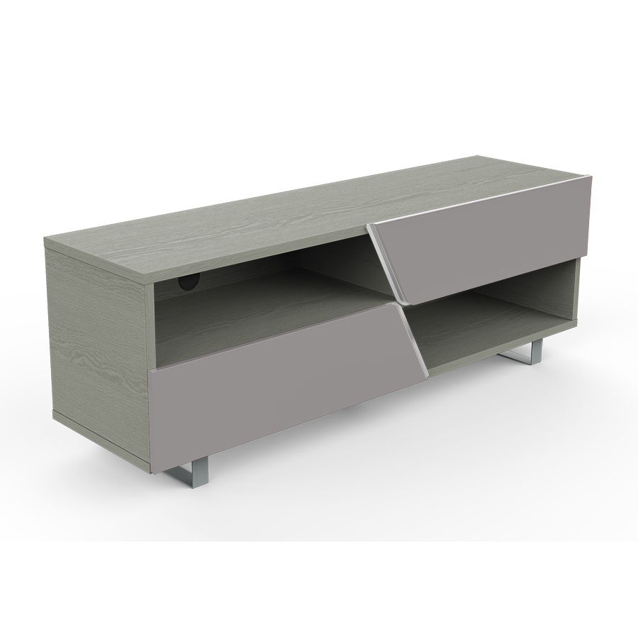 KAIROS HOME meuble TV MK162 jusqu'à 65  (Chêne gris / Gris clair - bois et métal)