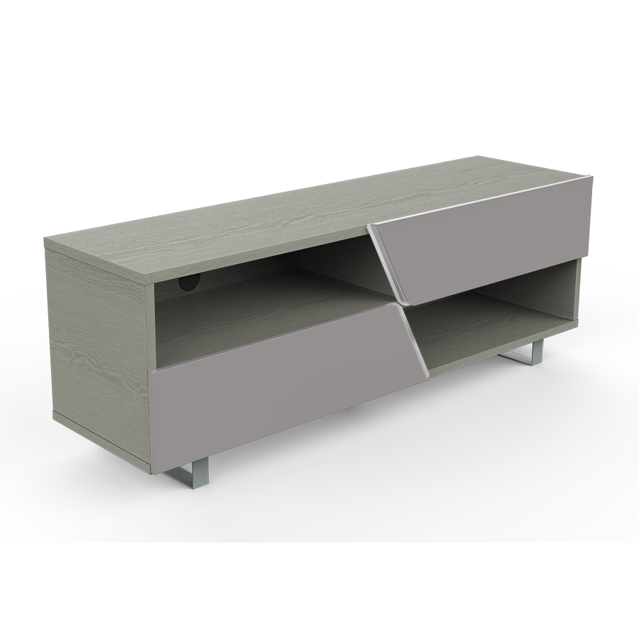 KAIROS HOME meuble TV MK162 jusqu'à 65 (Chêne gris / Gris clair - bois et métal)