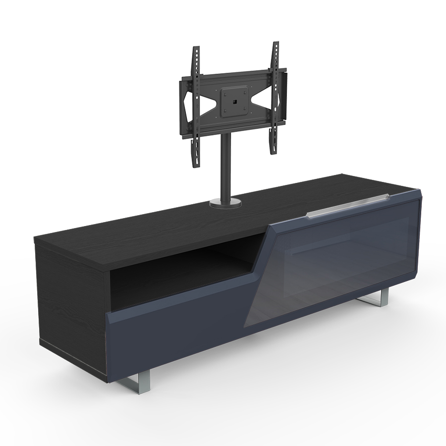 KAIROS HOME meuble TV MK160+KC055NE jusqu'à 55  (Orme foncé / Gris foncé - bois, Verre et métal)