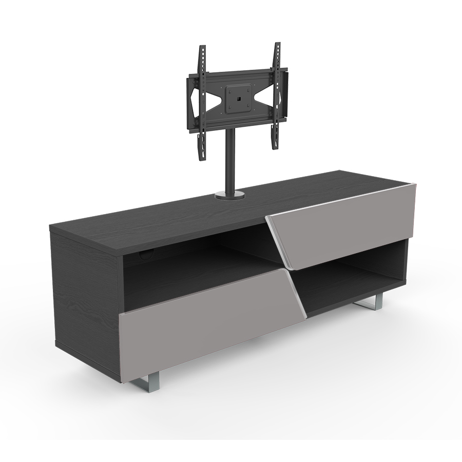 KAIROS HOME meuble TV MK162+KC055NE jusqu'à 55 (Orme foncé / Gris clair - bois et métal)