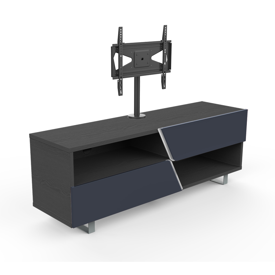 KAIROS HOME meuble TV MK162+KC055NE jusqu'à 55 (Orme foncé / Gris foncé - bois et métal)