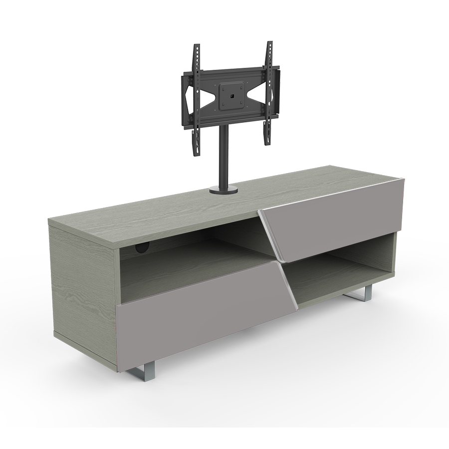 KAIROS HOME meuble TV MK162+KC055NE jusqu'à 55 (Chêne gris / Gris clair - bois et métal)
