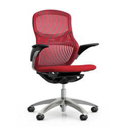 KNOLL office chair with castors GENERATION with arms and aluminium base