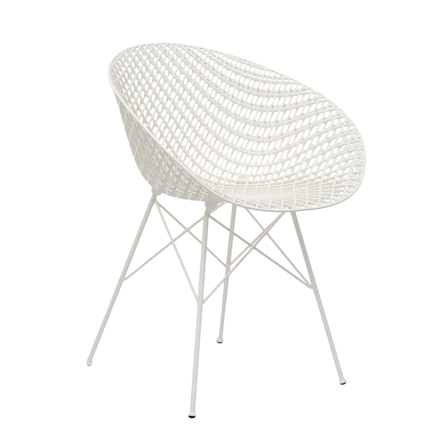 KARTELL chaise SMATRIK (Blanc / Blanc - polycarbonate coloré dans la masse et acier)