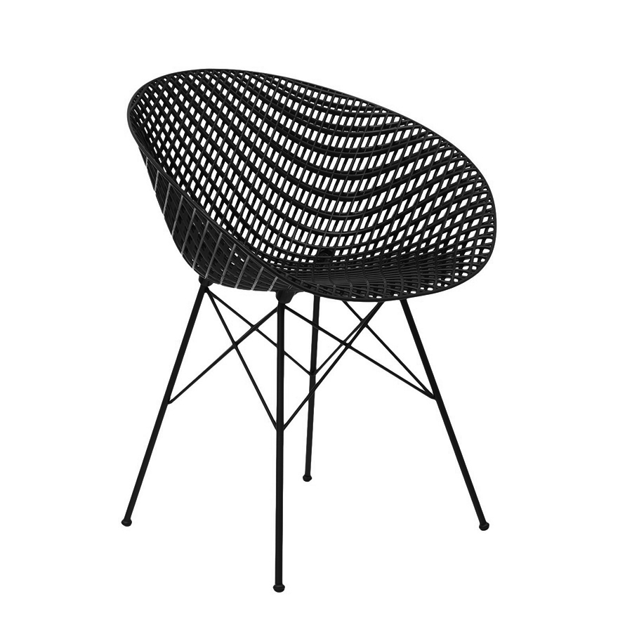 KARTELL chaise SMATRIK (noir / noir - polycarbonate coloré dans la masse et acier)