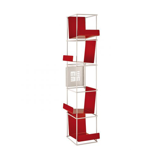 MEME DESIGN bibliothèque murale LIBRERIA VERTICALE (Blanc / Coquelicot - Métal verni)