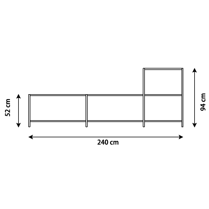 KRIPTONITE système autoportant K3+ P 36 cm COMPOSITION 3 NOIR OPAQUE