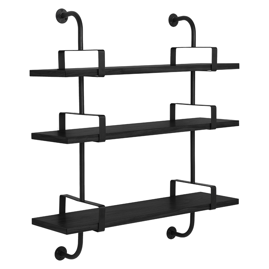 GUBI bibliothéque murale DEMON SHELF 3 étagères L 95 cm Matégot Collection (Frêne noir - Structure e