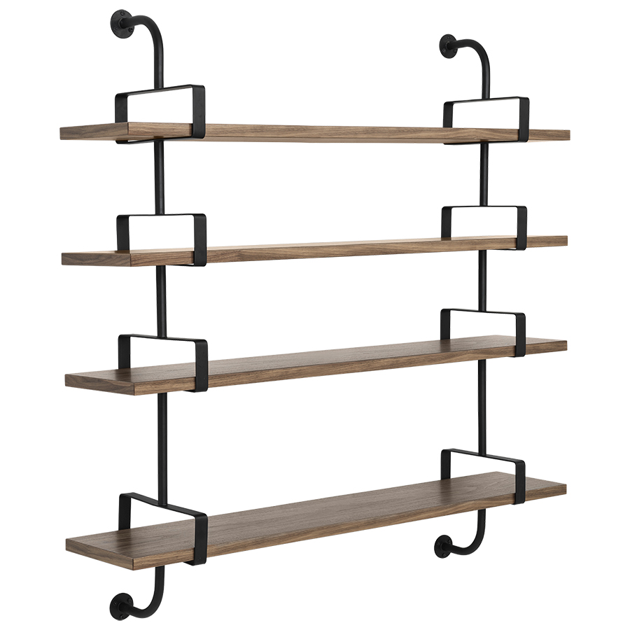 GUBI bibliothéque murale DEMON SHELF 4 étagères L 155 cm Matégot Collection (Noyer américain - Struc