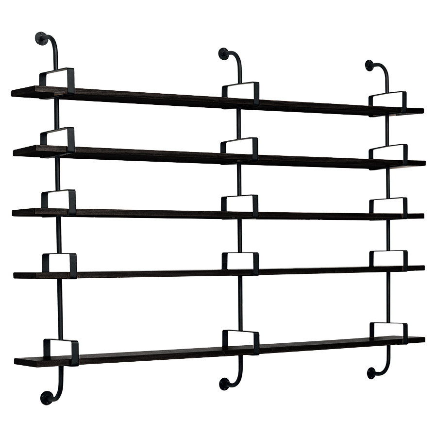 GUBI bibliothéque murale DEMON SHELF 5 étagères L 215 cm Matégot Collection (Frêne noir - Structure