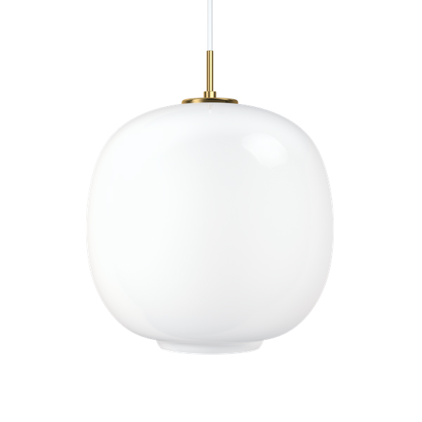 LOUIS POULSEN lampe à suspension VL45 RADIOHUS (Ø 17,2 cm - Verre opalin blanc brillant, laiton bros