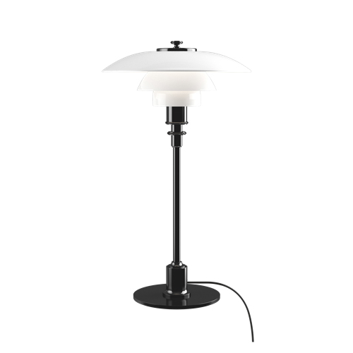 LOUIS POULSEN lampe de table PH 2/1 (Noir métallique - Verre opalin souflé et métal)
