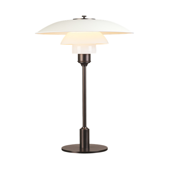 LOUIS POULSEN lampe de table PH 3 1/2 - 2 1/2 (Blanc - Verre opalin souflé et métal)