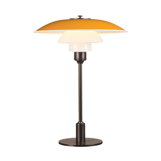 LOUIS POULSEN lampe de table PH 3 1/2 - 2 1/2 (Jaune - Verre opalin souflé et métal)