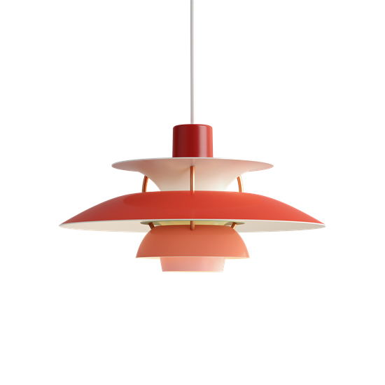 LOUIS POULSEN lampe à suspension PH 5 MINI (Nuances de tons rouge - Aluminium)