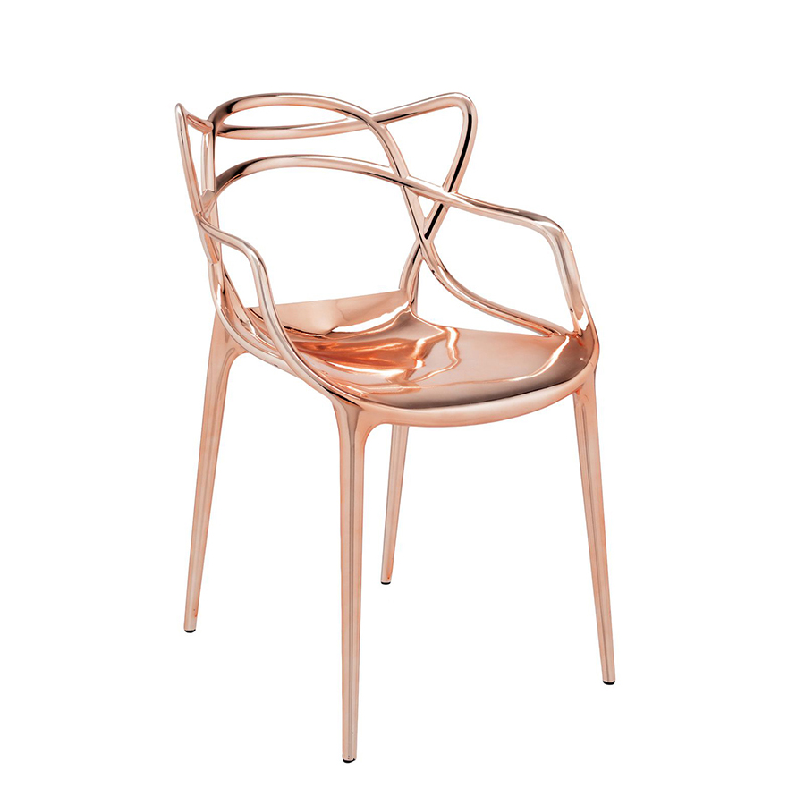 KARTELL set de 2 chaises MASTERS MÉTALLISÉS PRECIOUS COLLECTION (Cuivre - Technopolymère thermoplast