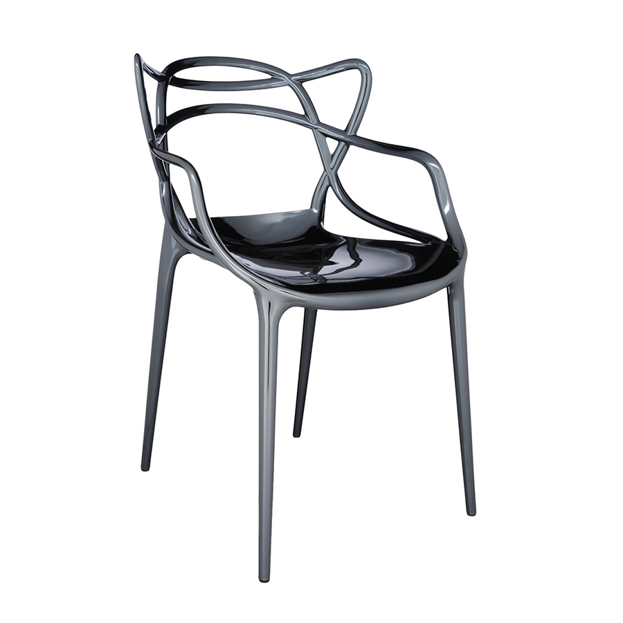 KARTELL chaise MASTERS MÉTALLISÉ PRECIOUS COLLECTION (Titane - Technopolymère thermoplastique recycl