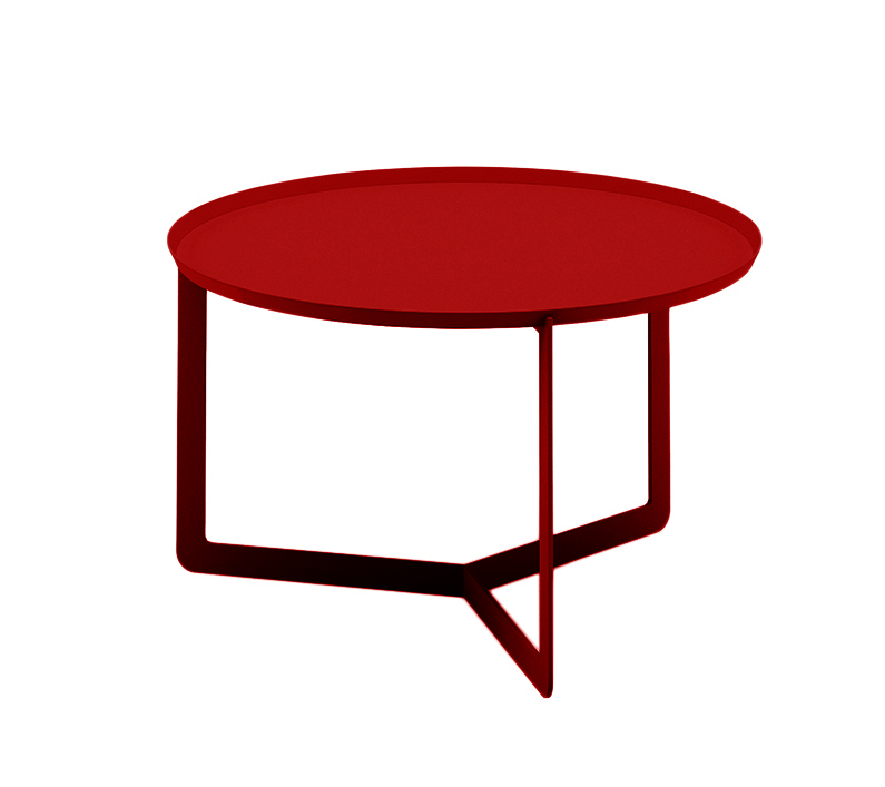 MEME DESIGN table basse pour extérieur ROUND 2 OUTDOOR (Rosso Dalia - Métal)