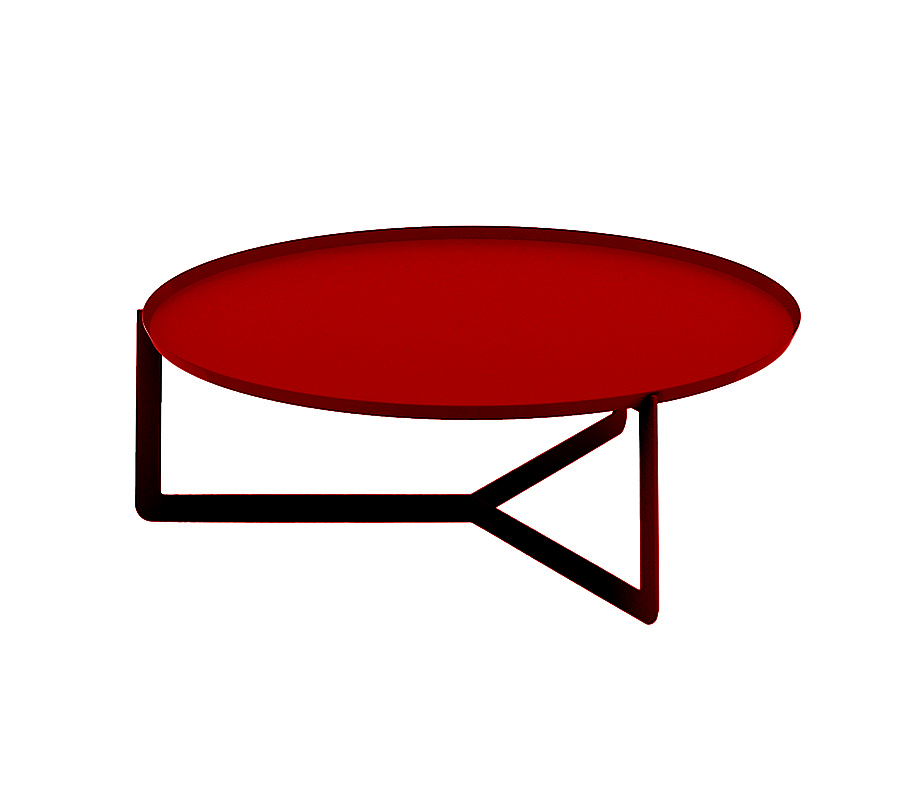 MEME DESIGN table basse pour extérieur ROUND 3 OUTDOOR (Rosso Dalia - Métal)