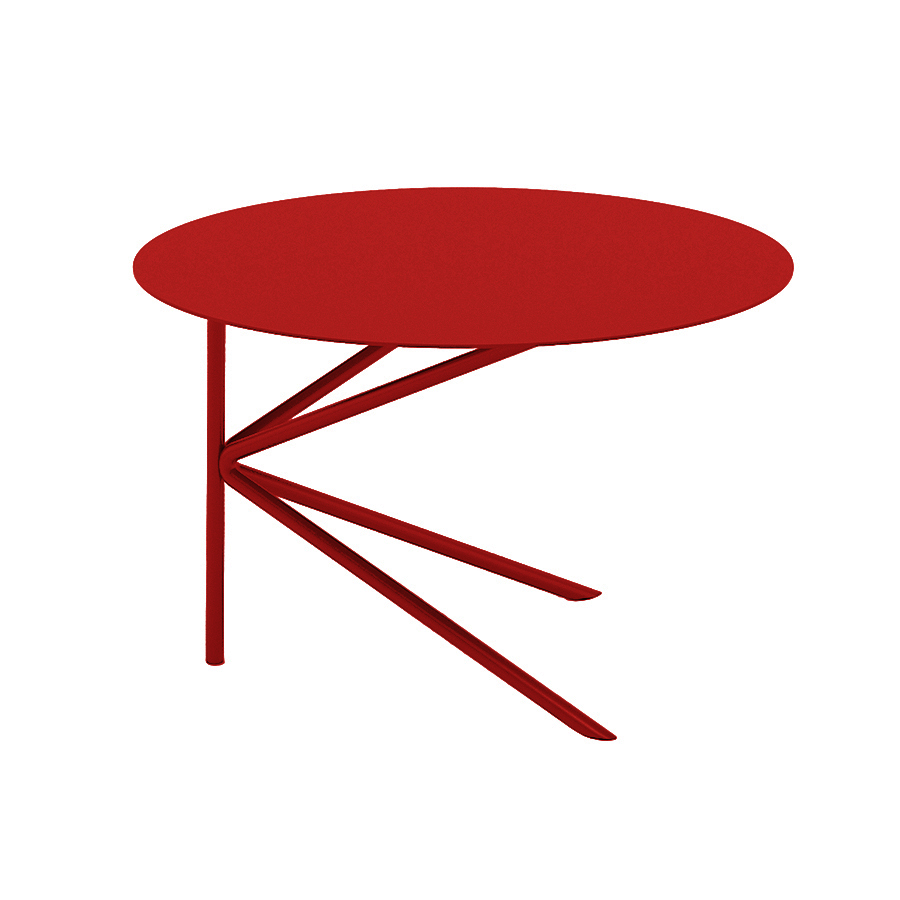 MEME DESIGN table basse pour extérieur TWIN BASSO OUTDOOR (Rosso Dalia - Métal)