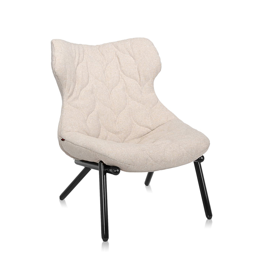 KARTELL fauteuil FOLIAGE (Rivestimento beige - pieds noirs - siège en tissu Trevira - Pieds en fer v