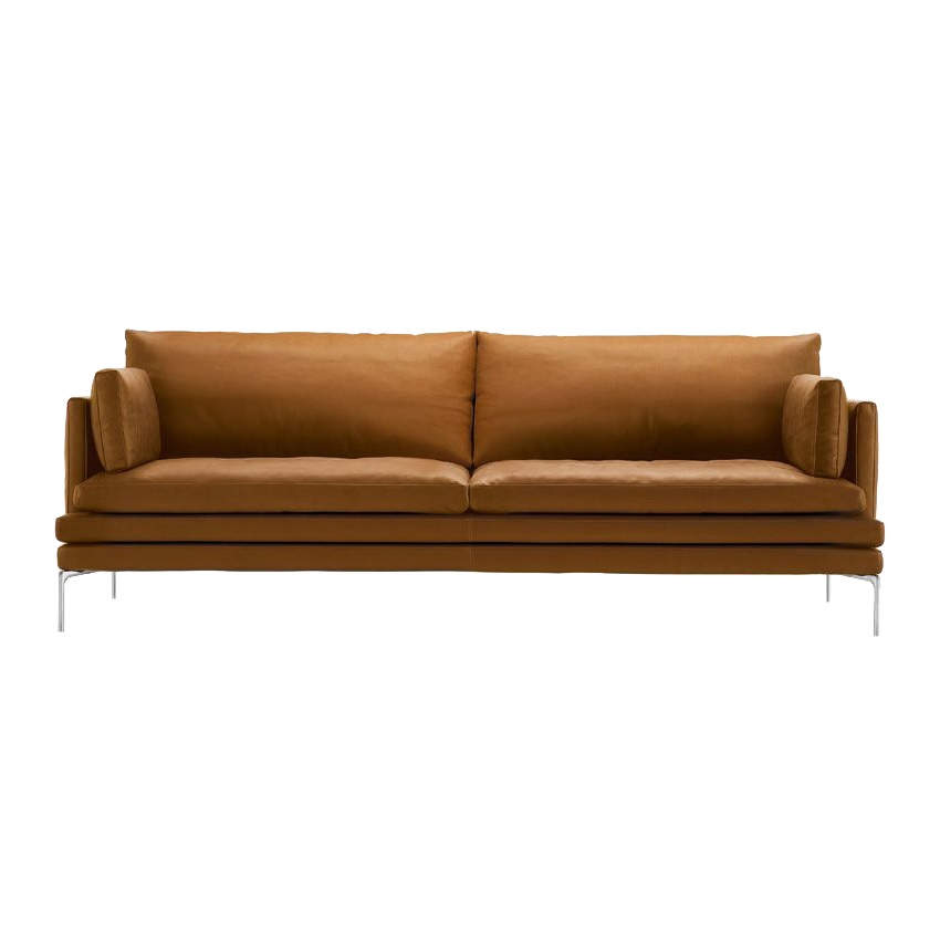 ZANOTTA canapé à 2 places major WILLIAM (Cat. 98 - Cuir et acier)