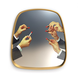 SELETTI miroir mural MIRRORS GOLD FRAME TOILETPAPER L 54 x H 59 cm